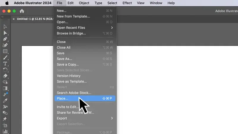 Black arrow clicking a menu item