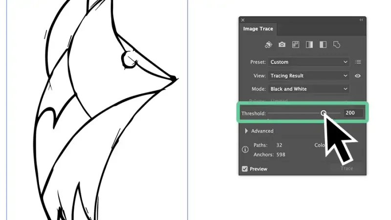 Black arrow pointing to a green box around slider