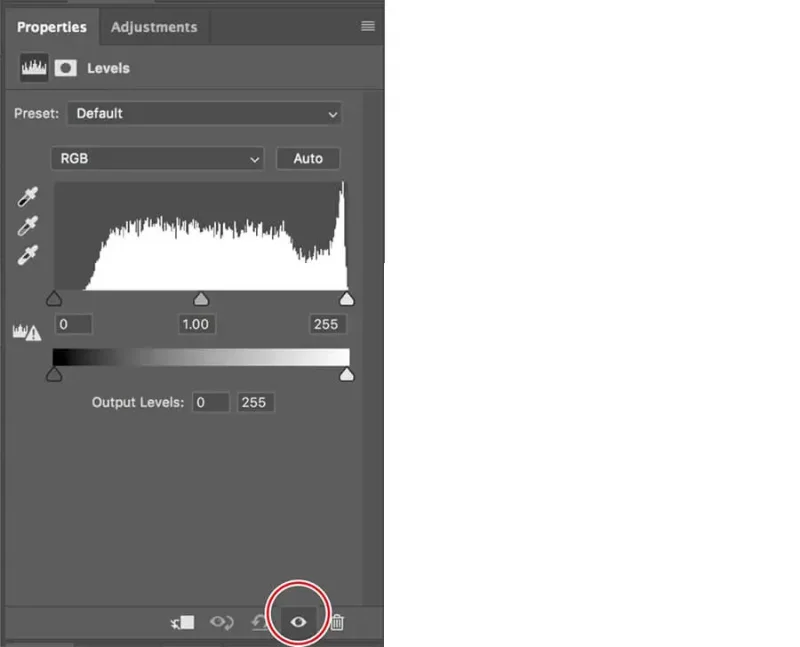 Try clicking the eye icon to see your image before and after the changes