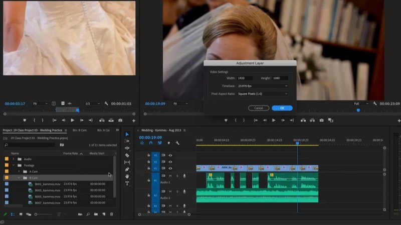 Premiere Pro workspace displaying the 