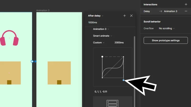 manually customizing easing handles and curve in figma