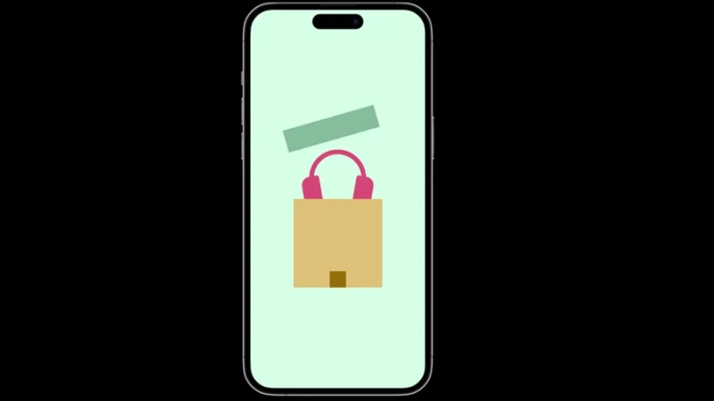 animation of box lid and headphone set dropping to a box in figma