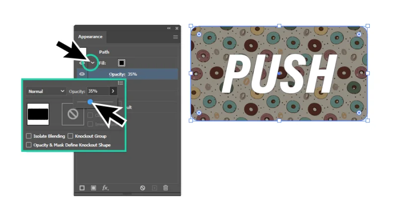 adjusting color and opacity level to fill color layer in illustrator