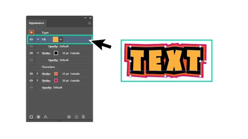 adjusting layer order in the appearance panel in illustrator