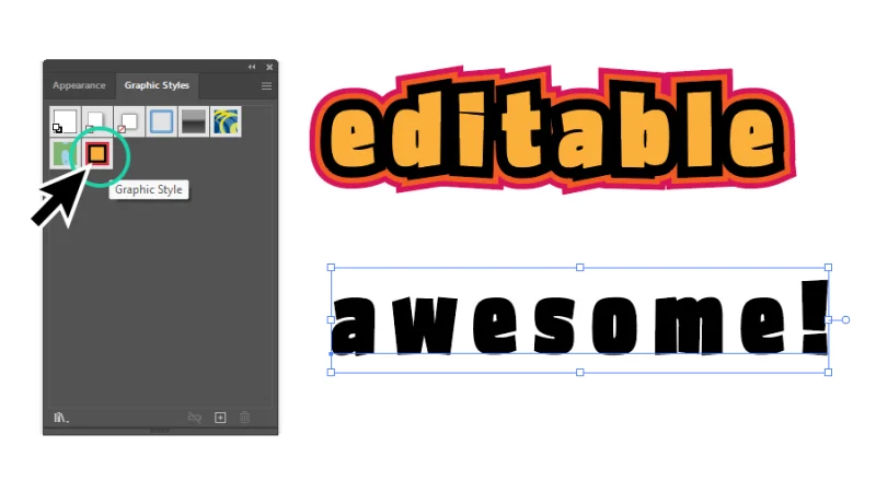 applying graphic style to text object in illustrator