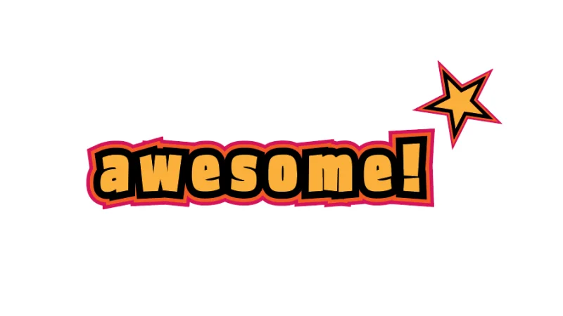 awesome text customized in the appearance panel in illustrator