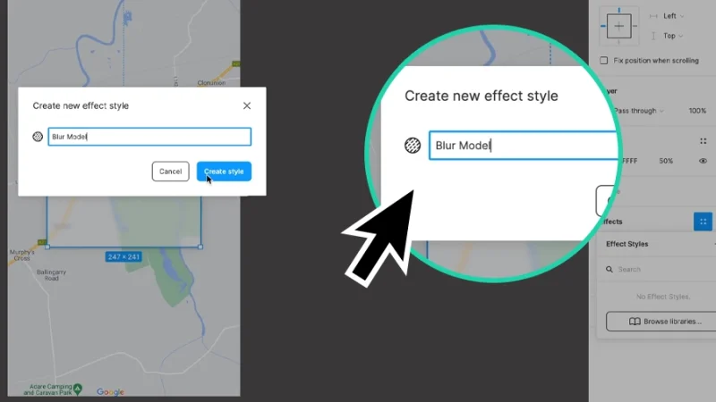 naming an effect style in figma