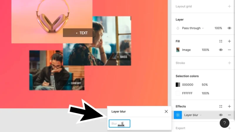 applying blur to set image hierarchy in figma