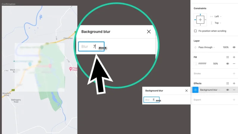 adjusting background blur intensity in figma