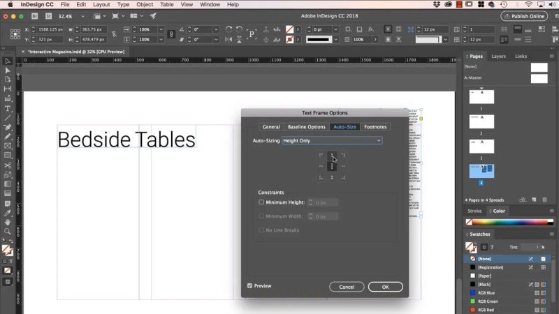 InDesign document titled 