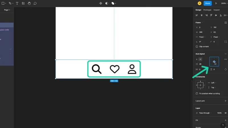 setting auto layout frame to vertical and horizontal center in figma