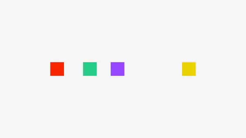 colored squares over white background