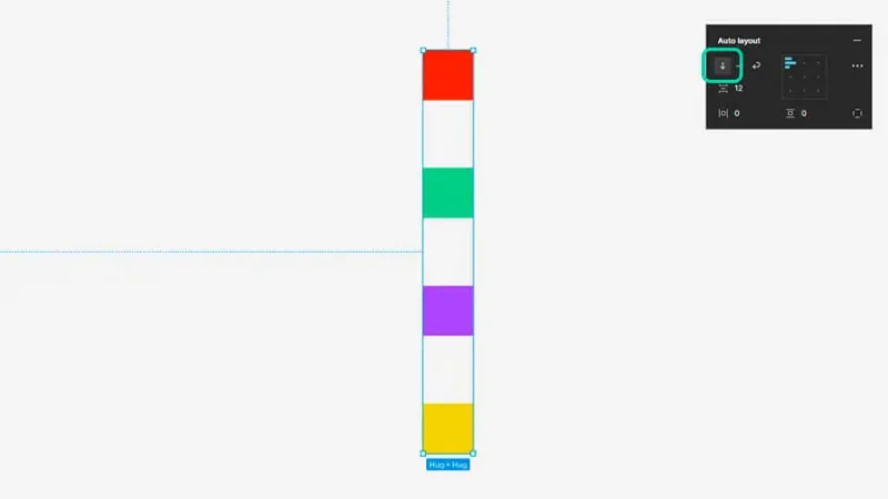 figma frame with vertical auto layout applied