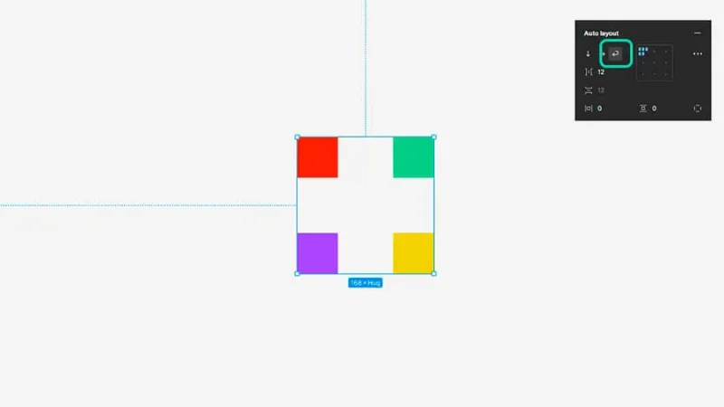 Colored squares inside a wrap auto layout frame