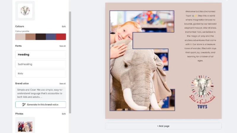 Instagram square post created with brand kits elements and settings in canva