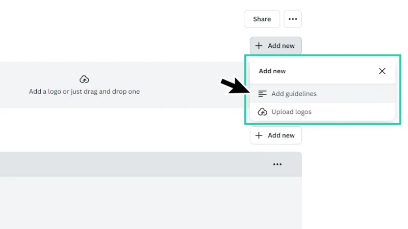 adding guidelines to brand kit in canva