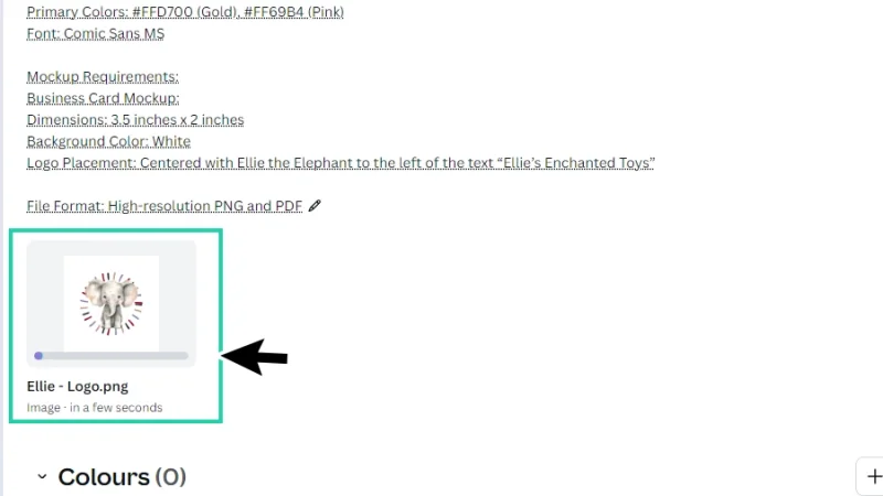 uploading an elephant logo into a brand kit in canva