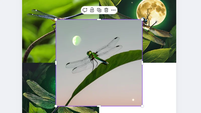 minimalist style ai generated image of a dragonfly in canva