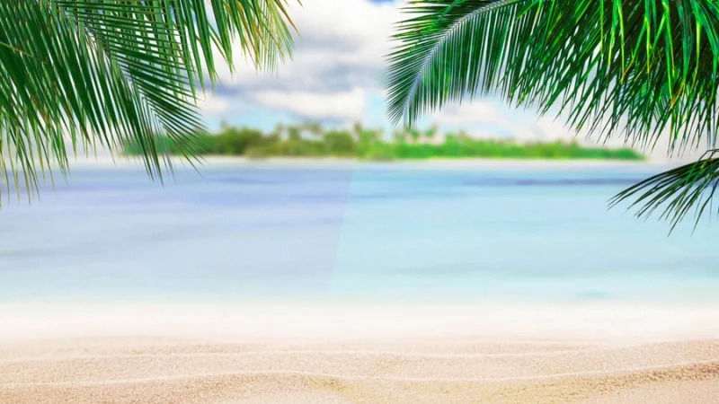 before and after comparison image of a beach landscape in adobe photoshop
