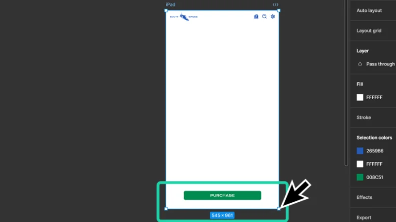 constraint call to action button dynamic width change in figma