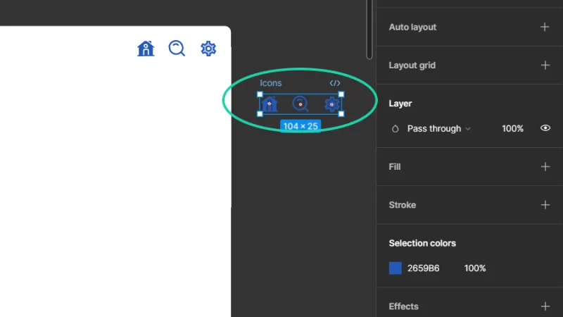 icons frame left outside parent frame in figma