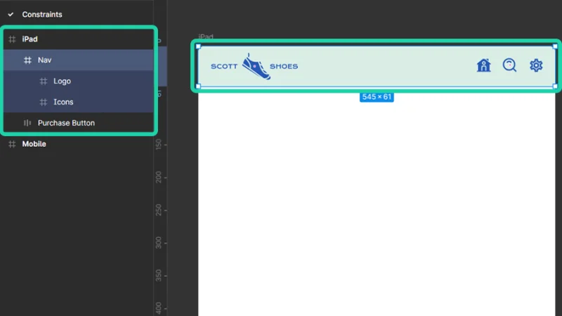 Frame hierarchy preview in the Layers panel in figma
