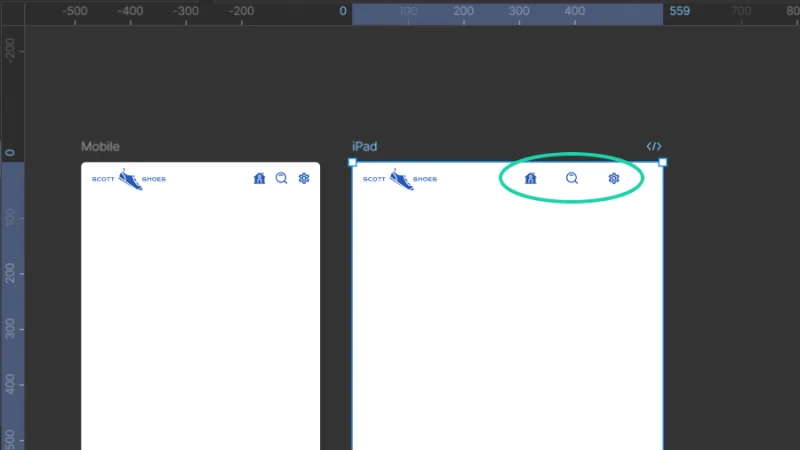 actionable icons breaking from initial layout in figma