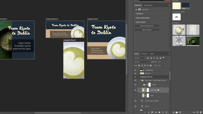Photoshop workspace showing the Layers panel expanded to reveal 