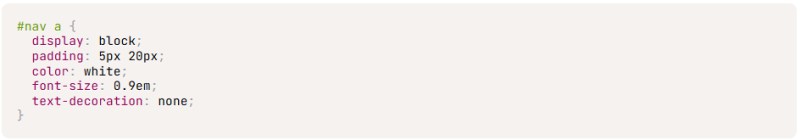 Code block showing a CSS rule