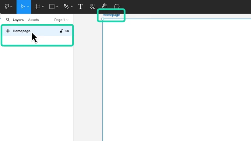 naming homepage parent frame in figma