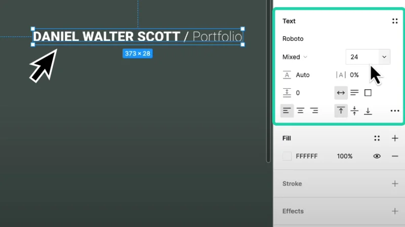 setting size to text object in figma