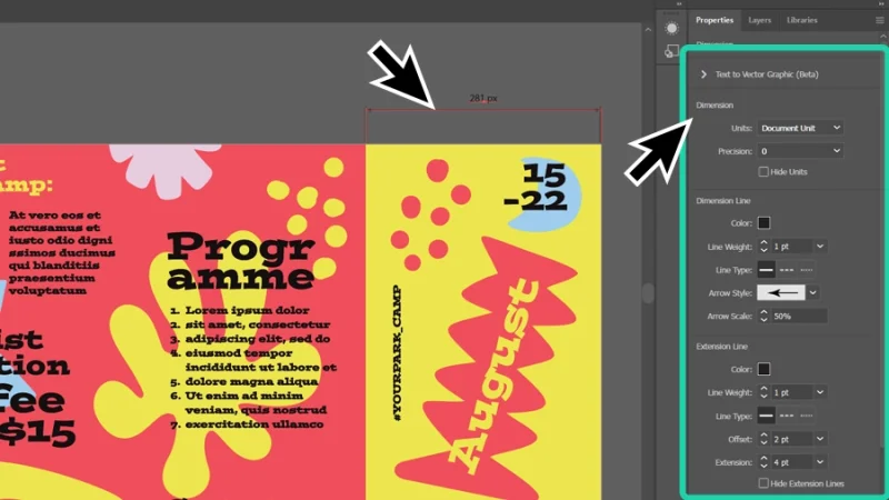 dimension tool editing settings in adobe illustrator