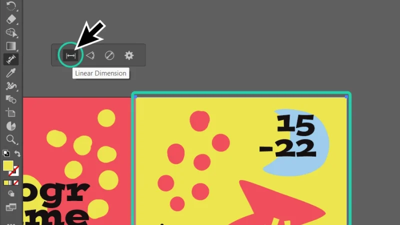 linear dimension type highlighted in taskbar in adobe illustrator