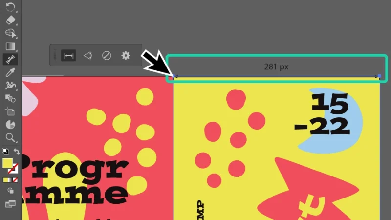 linear dimension guide presenting object width in adobe illustrator