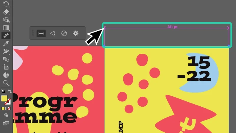 dimension and extension lines presenting object width in adobe illustrator