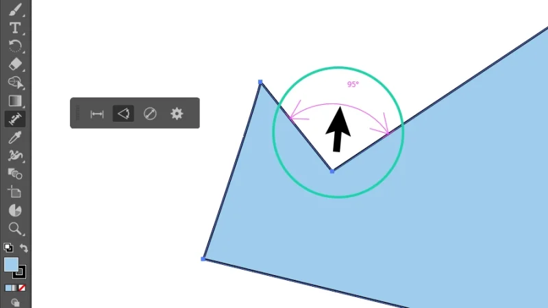 95 degree angular dimension line in adobe illustrator