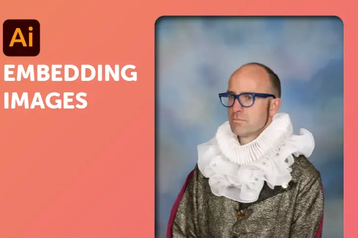 image of dan scott dressed in victorian age outfit introducing embedding images in Illustrator