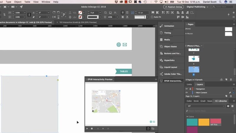 InDesign document with the 