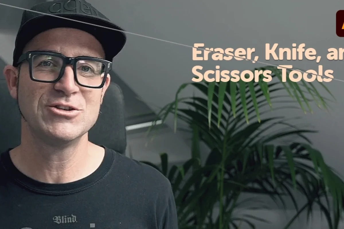 eraser knife and scissors tools in adobe illustrator