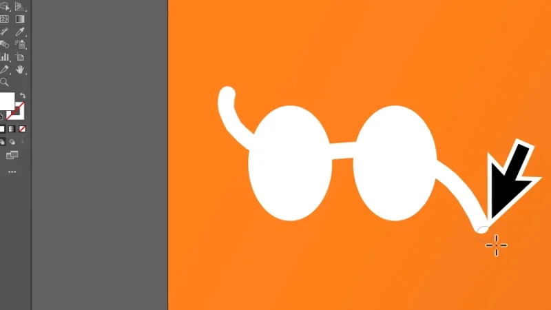 applying the eraser tool on two ellipses in adobe illustrator