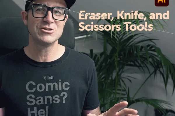 Eraser, Knife, and Scissors tools in Illustrator