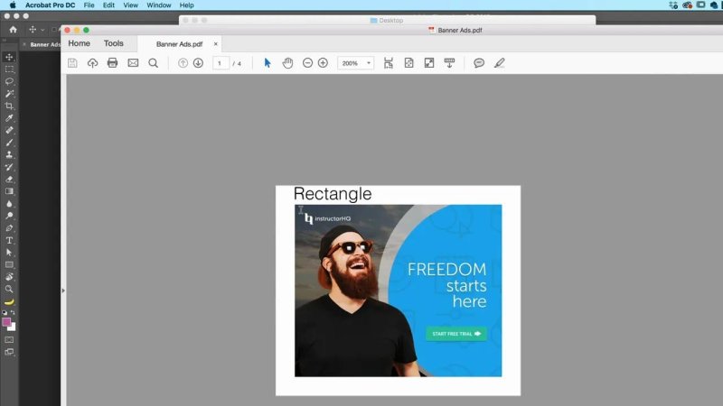 Adobe Acrobat Pro window viewing page 1 of 4 from 