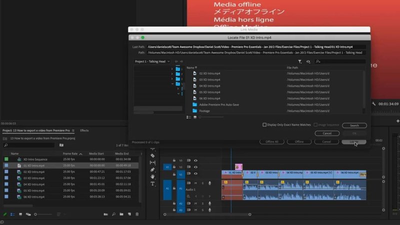 Premiere Pro workspace displaying the 