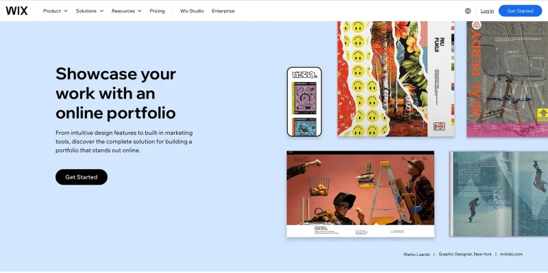 Screenshot of Wix portfolio layouts