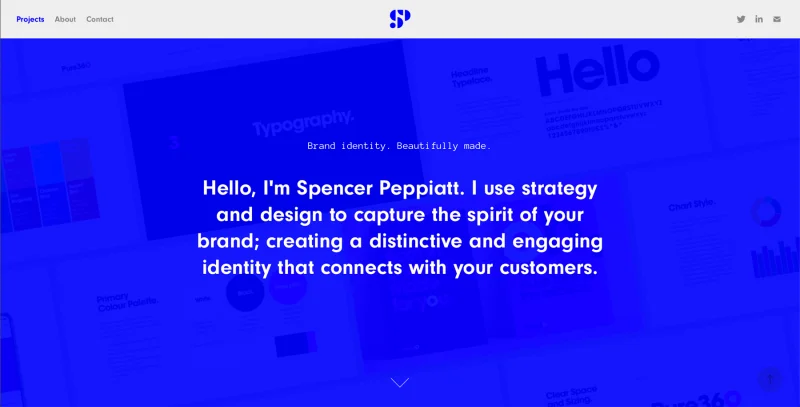 White text on blue background