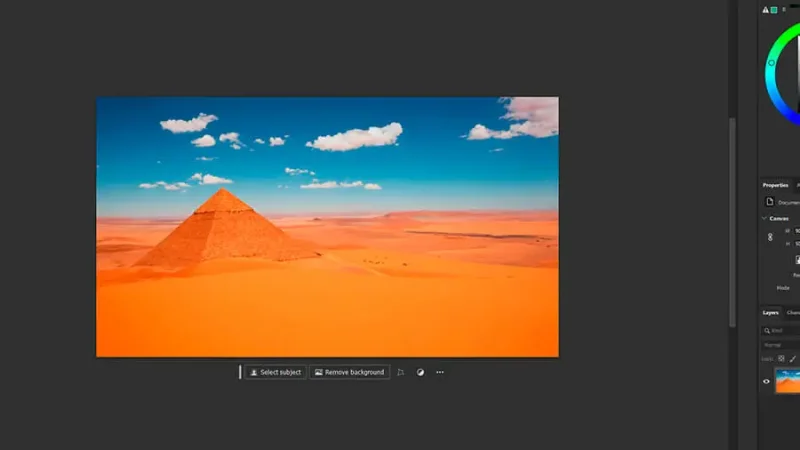 A photo of a pyramid in adobe photoshop