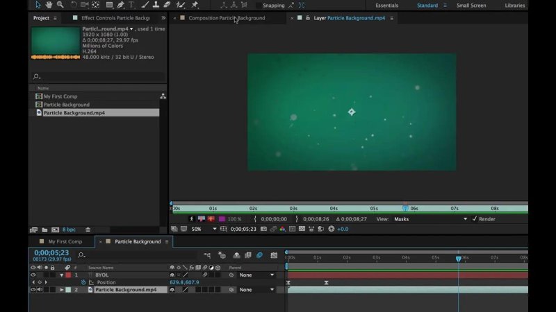 After Effects interface showing the Layer preview tab active for 
