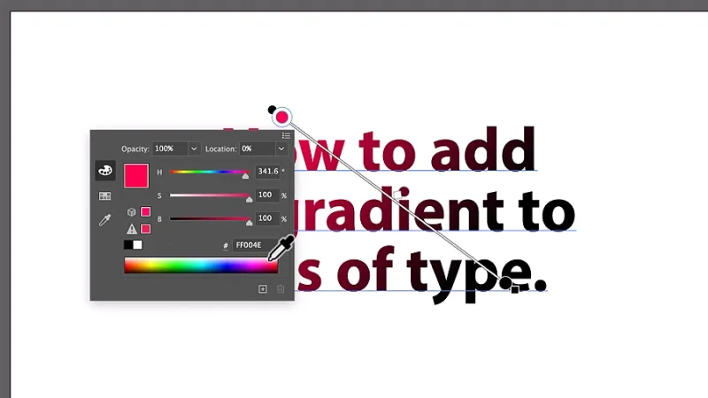 picking gradient hue from the color panel in adobe illustrator
