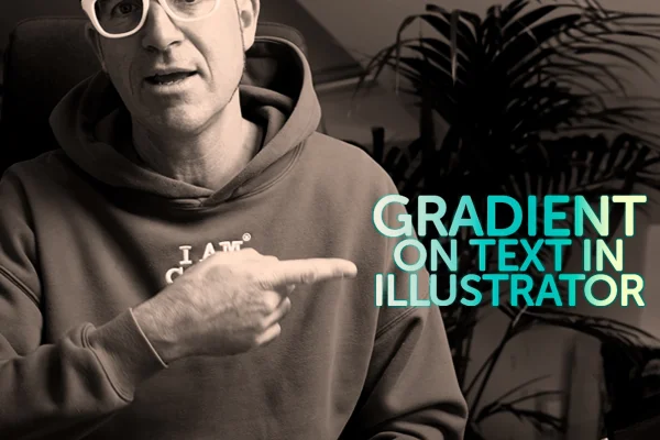 image of daniel scott pointing at gradient on text in illustrator