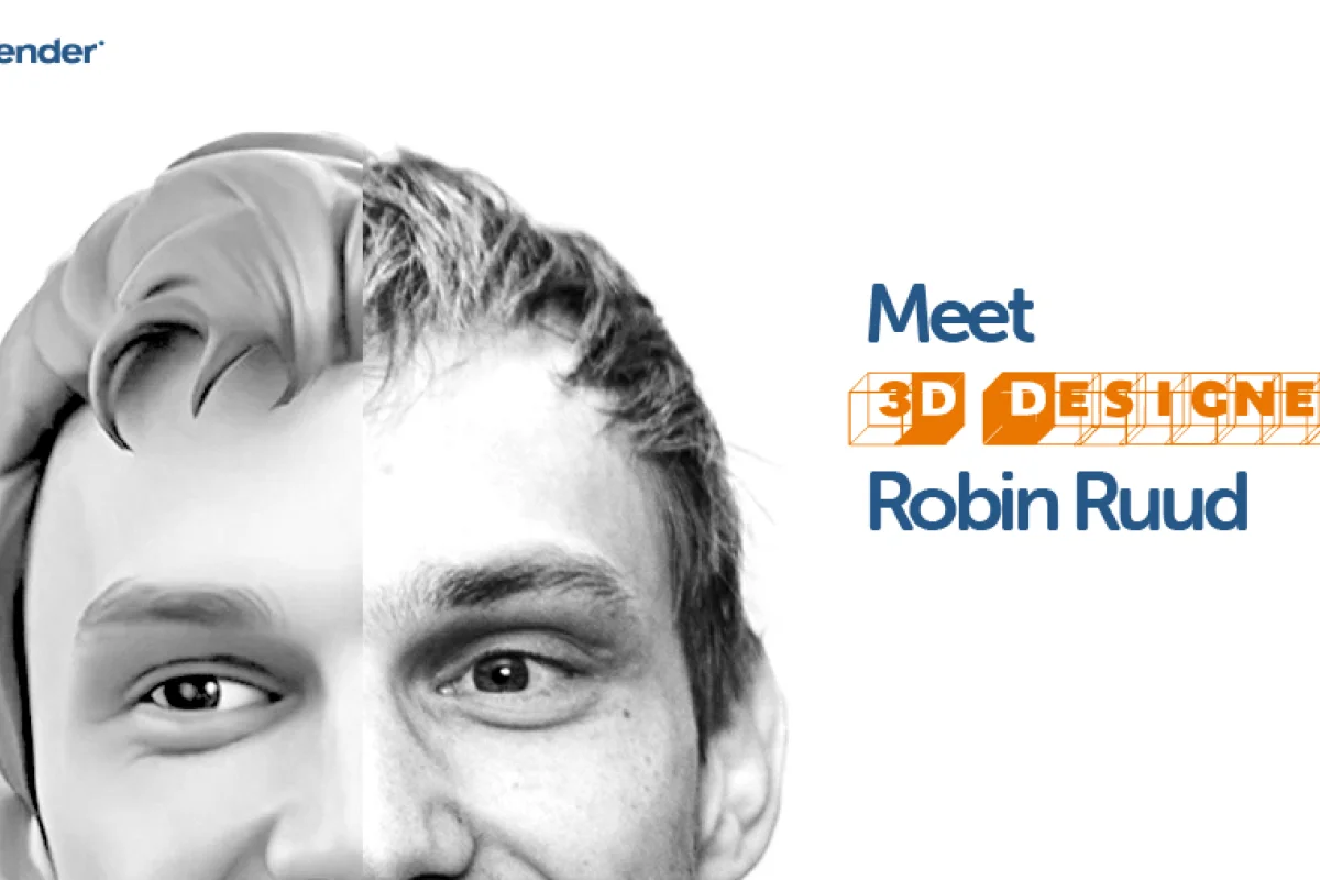 A photo of Robin Ruud with the text “Meet 3D Designer Robin Ruud
